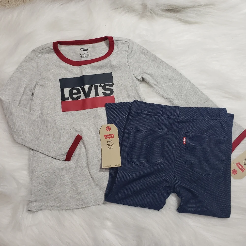 Levi's two-piece set leggings and long sleeve‎ top size 2T